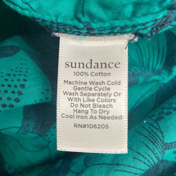 Sundance Grand Bays Jumpsuit Blue Teal Floral Cotton Voile Wide Leg Size Small - Picture 11 of 13